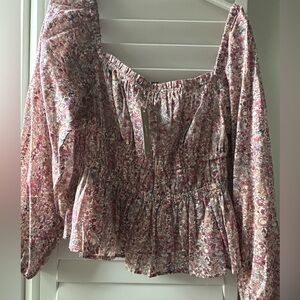 J Crew Liberty Cotton Peasant Blouse - NWT